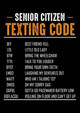 Senior Citizen Texting Cod