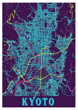 Kyoto Neon City Map