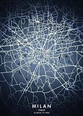 Milan Map Posters
