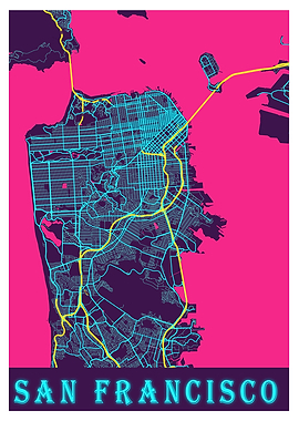 San Francisco Neon Map