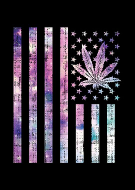 US Flag Galaxy Marijuana