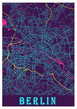 Berlin Neon City Map