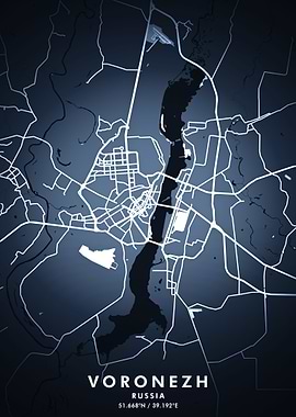 Voronezh Map Posters