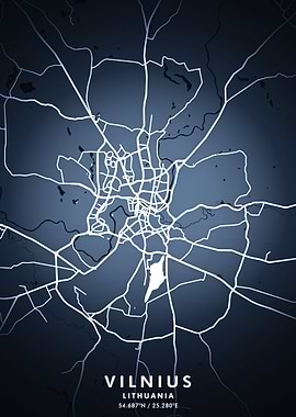 Vilnius Map Posters