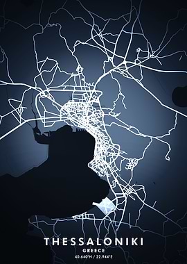 Thessaloniki Map Posters