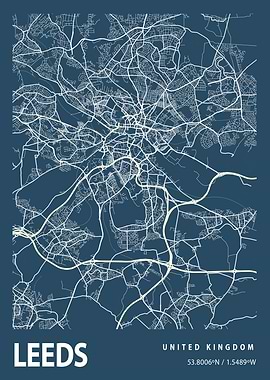 Leeds Blueprint Street Map