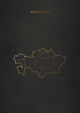 Gold Kazakhstan Map