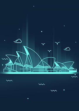 Neon Cityscape Sydney