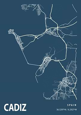 Cadiz Blueprint Street Map