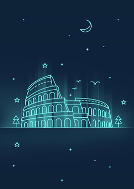 Neon Cityscape Colosseum