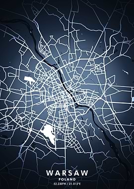Warsaw Map Posters