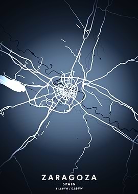 Zaragoza Map Posters
