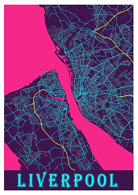 Liverpool Neon City Map
