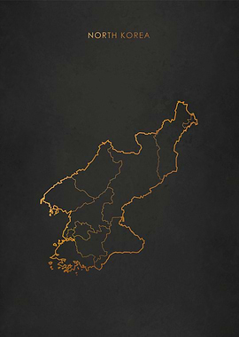 Gold North Korea Map