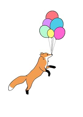 Fox With Balloons