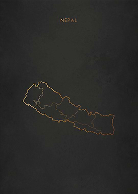 Gold Nepal Map