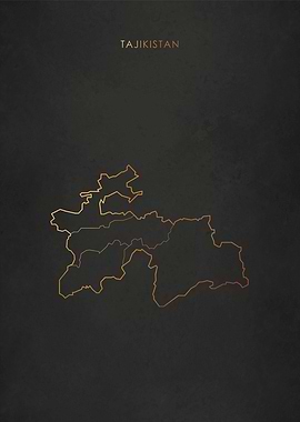 Gold Tajikistan Map