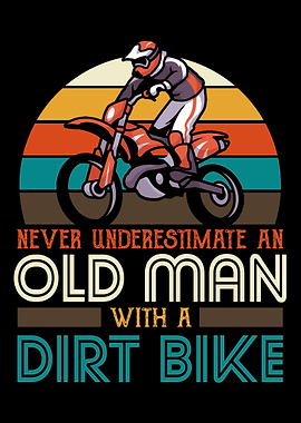 Old man with a dirt bike
