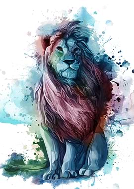lion proud colorful