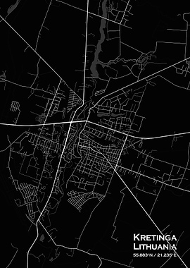 Kretinga Black Map