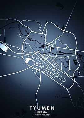 Tyumen Map Posters