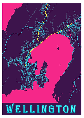 Wellington Neon City Map