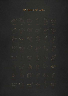 Gold Asia Nations Maps