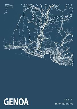 Genoa Blueprint Street Map