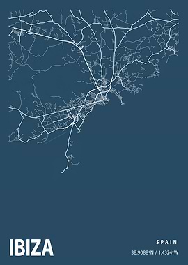 Ibiza Blueprint Street Map