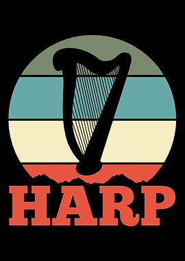 Harp Player Musician Retro