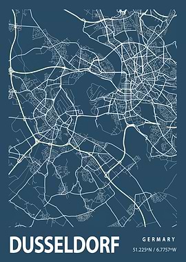 Dusseldorf Blueprint Map