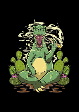 Trex Smoking Weed Cacti