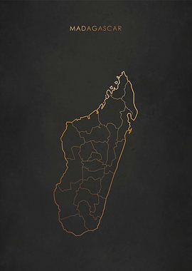 Gold Madagascar Map