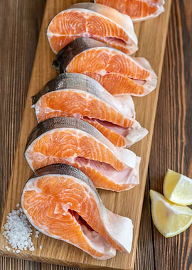 Steaks of Arctic char