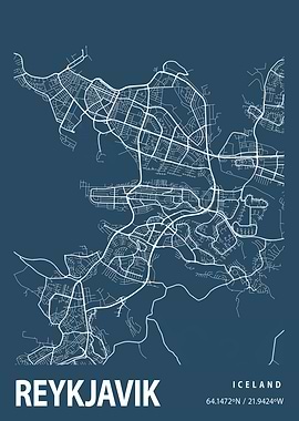 Reykjavik Blueprint Street
