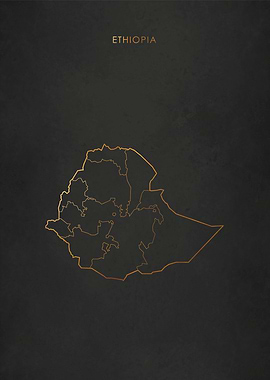 Gold Ethiopia Map