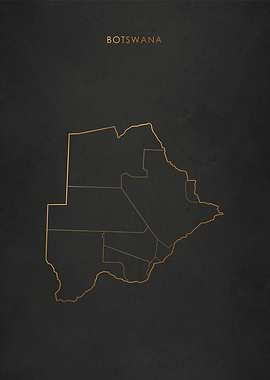 Gold Botswana Map