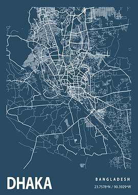 Dhaka Blueprint Street Map