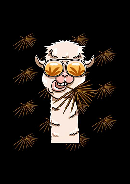 Summer Llama Weed Pattern
