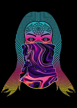 Psychedelic Rave EDM Girl