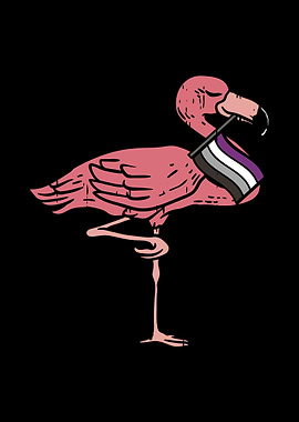 LGBT Flamingo Asexual Flag