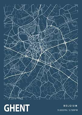 Ghent Blueprint Street Map