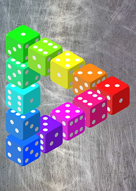 RAINBOW DICE METALLIC