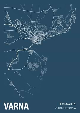Varna Blueprint Street Map