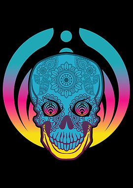 Psychedelic Alien Skull
