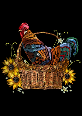 Cock Embroidery