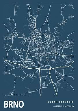 Brno Blueprint Street Map