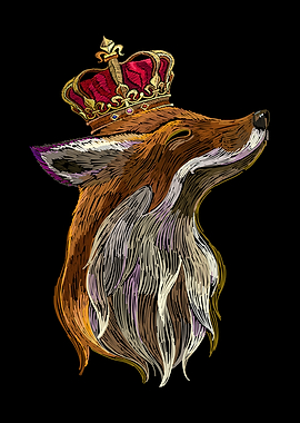 Fox King Embroidery