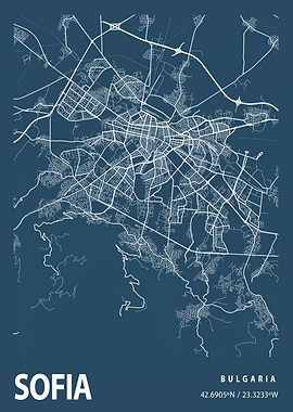 Sofia Blueprint Street Map