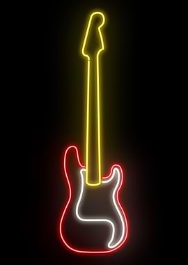 Bass Guitar Neon Sign